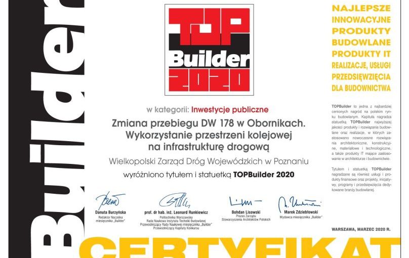 Certyfikat TopBuilder 2020