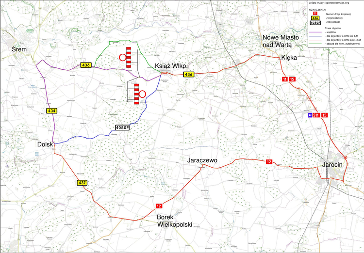DW436 - mapa organizacji ruchu