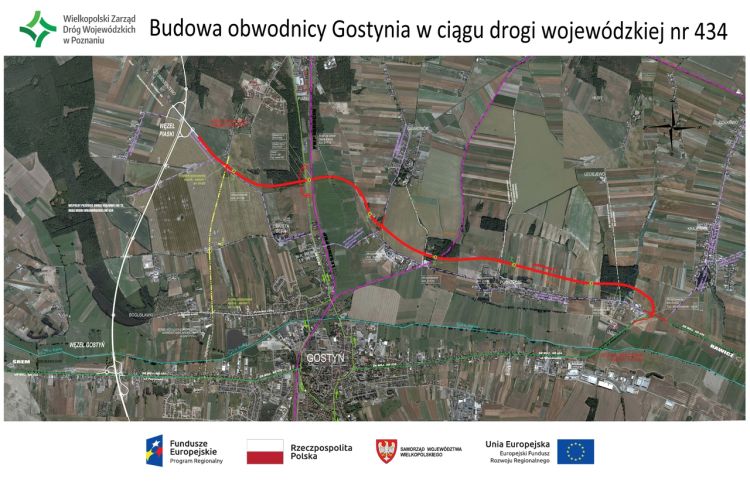 Plan orientacyjny obwodnicy Gostynia