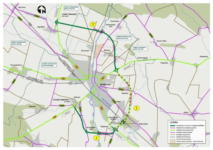 mapa obwodnicy Szamotuł